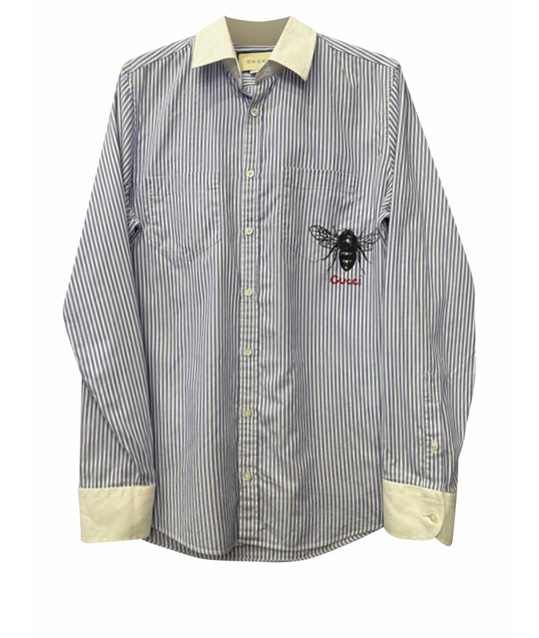 GUCCI Синяя хлопковая рубашка, фото 1