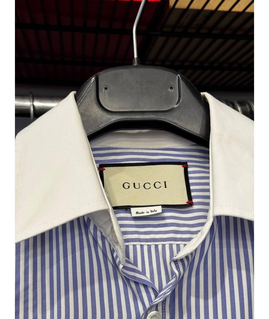 GUCCI Синяя хлопковая рубашка, фото 4