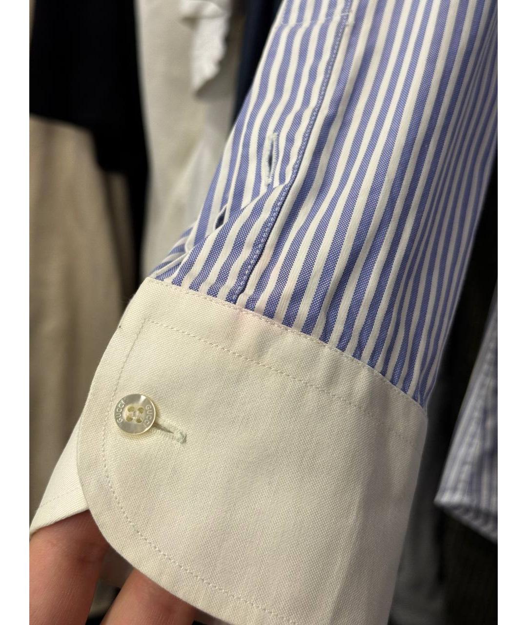 GUCCI Синяя хлопковая рубашка, фото 3