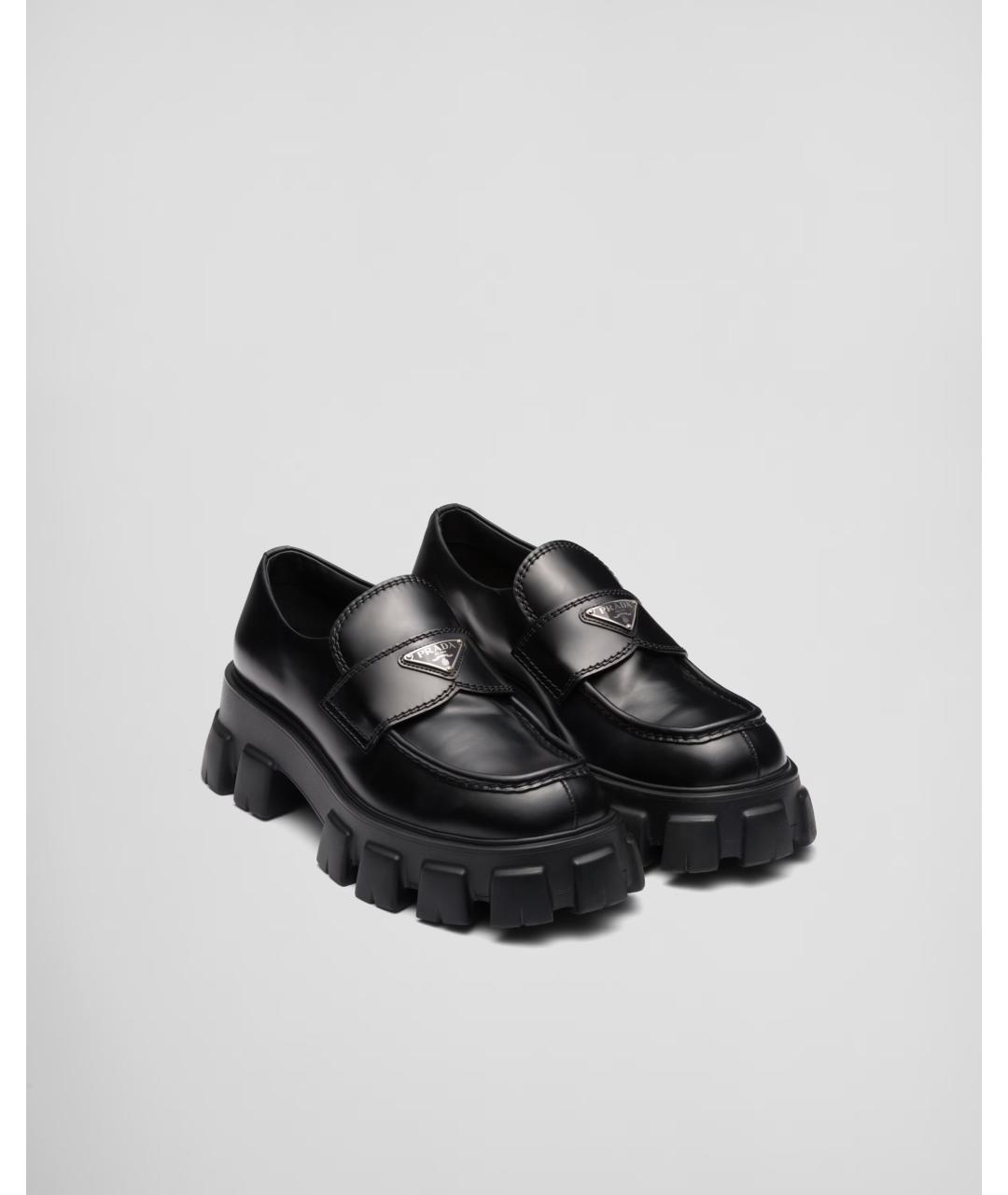 PRADA Черные кожаные лоферы, фото 2