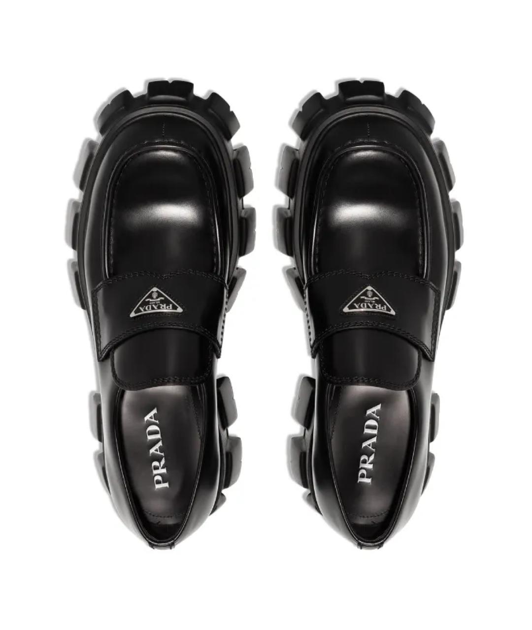 PRADA Черные кожаные лоферы, фото 3