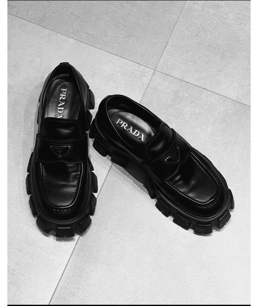 PRADA Черные кожаные лоферы, фото 9