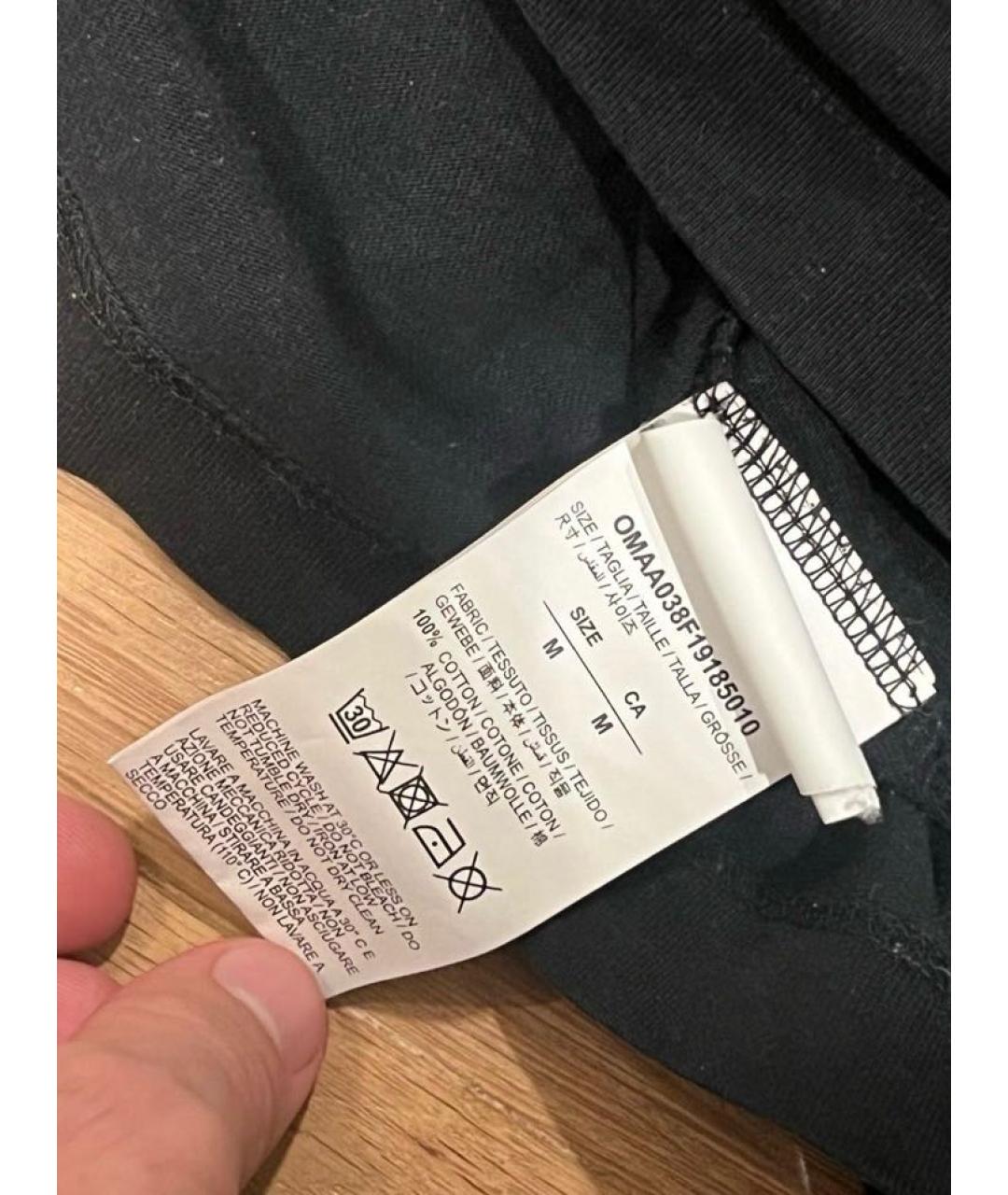 OFF-WHITE Черная хлопковая футболка, фото 6