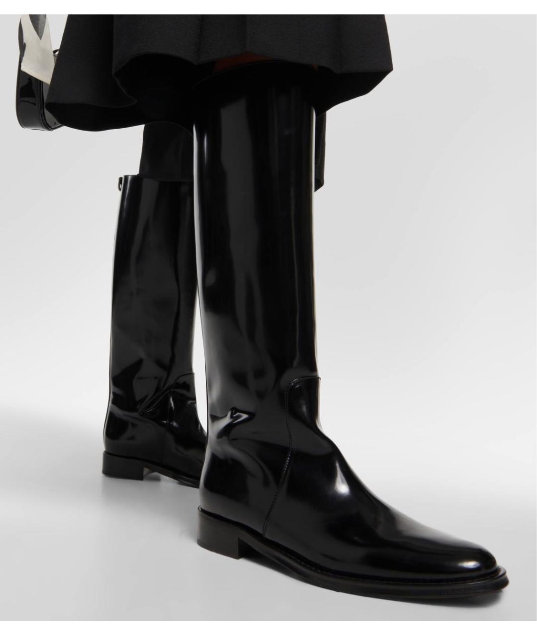 SAINT LAURENT Черные сапоги из лакированной кожи, фото 4