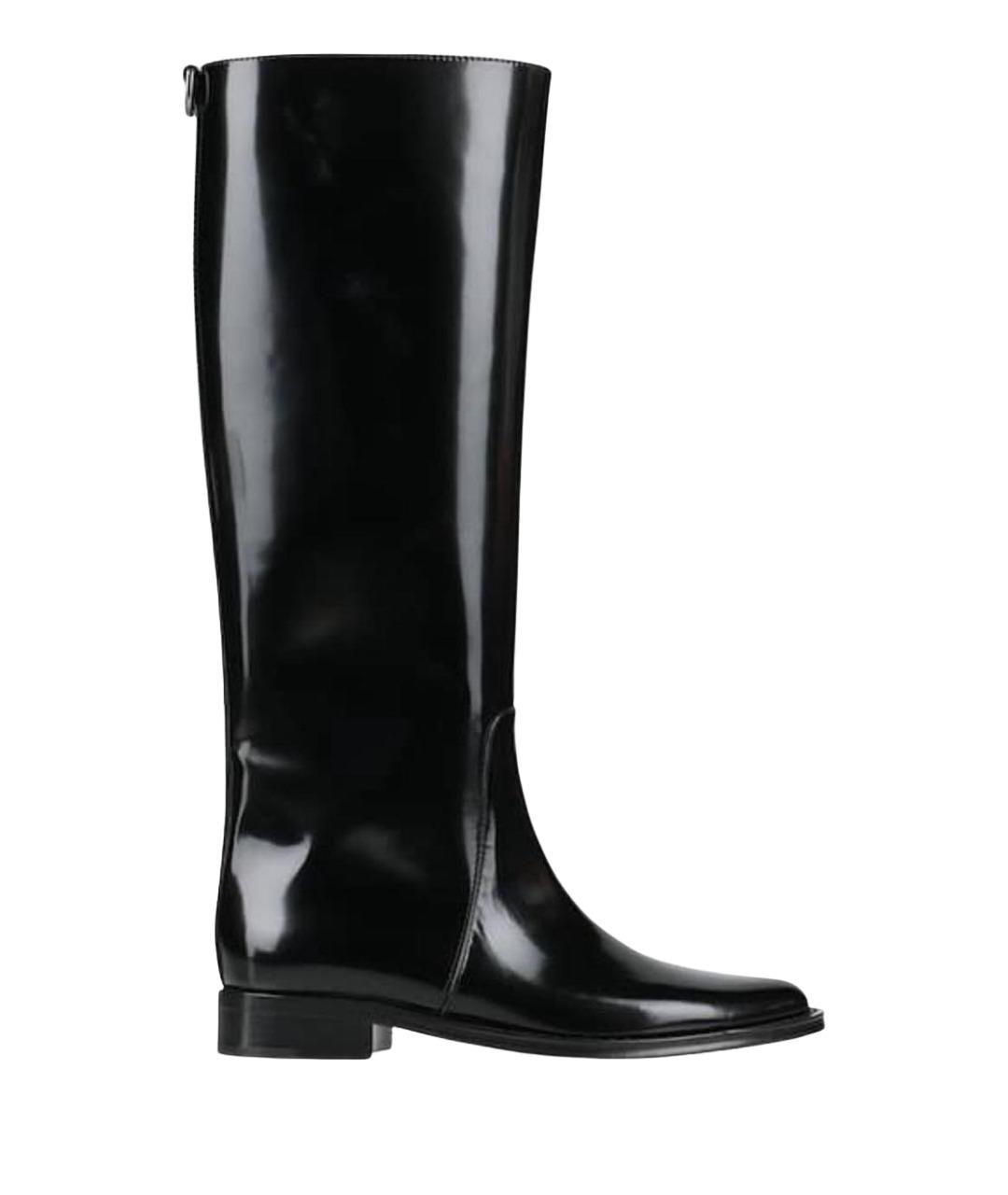 SAINT LAURENT Черные сапоги из лакированной кожи, фото 9