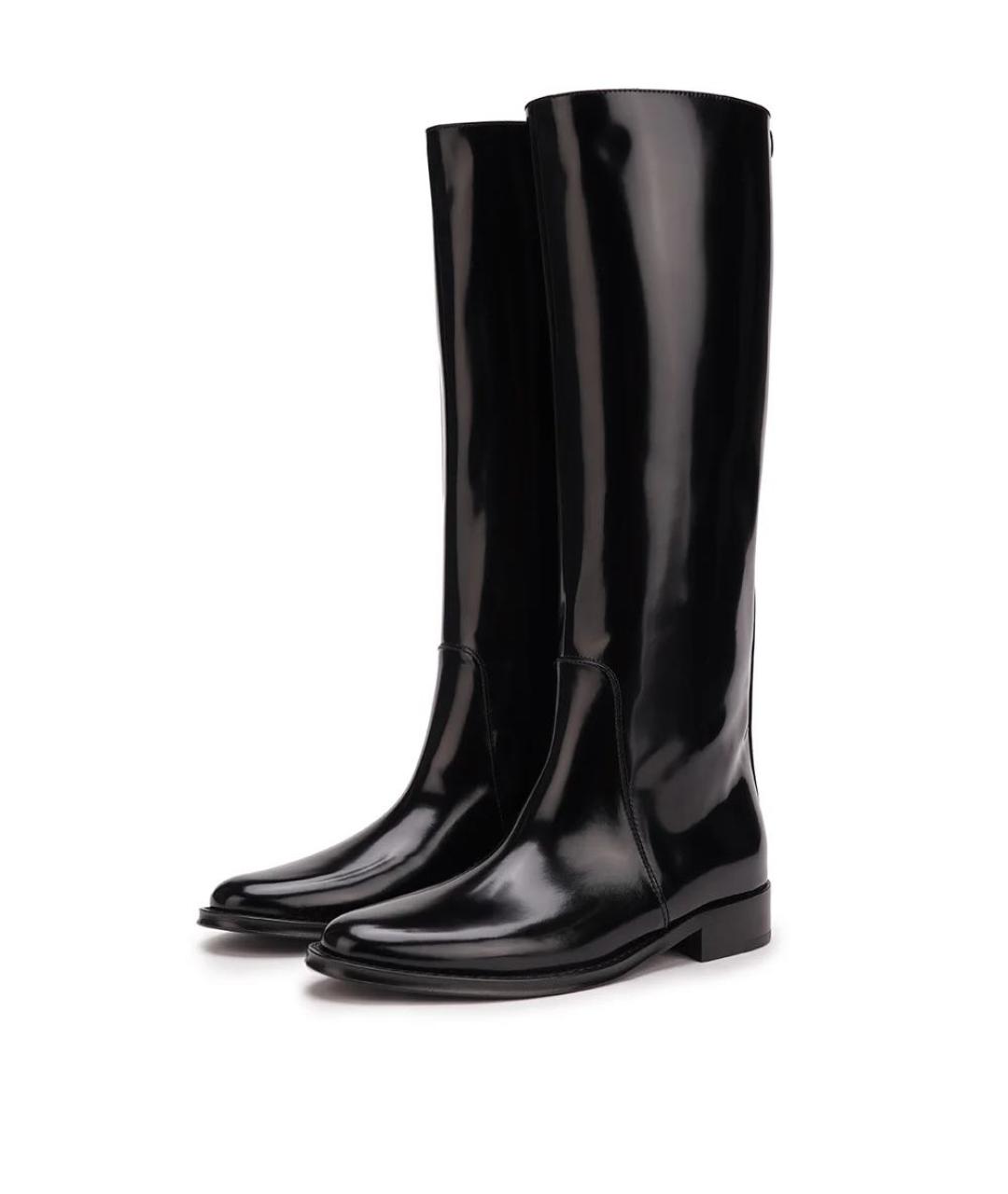 SAINT LAURENT Черные сапоги из лакированной кожи, фото 6