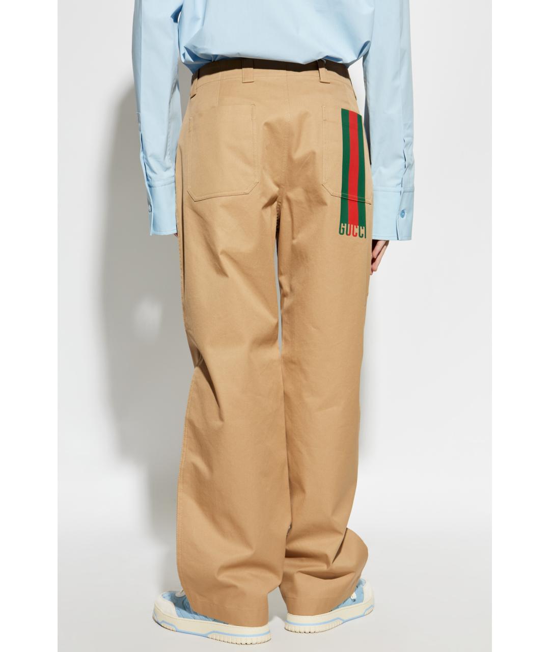 GUCCI Бежевые повседневные брюки, фото 6