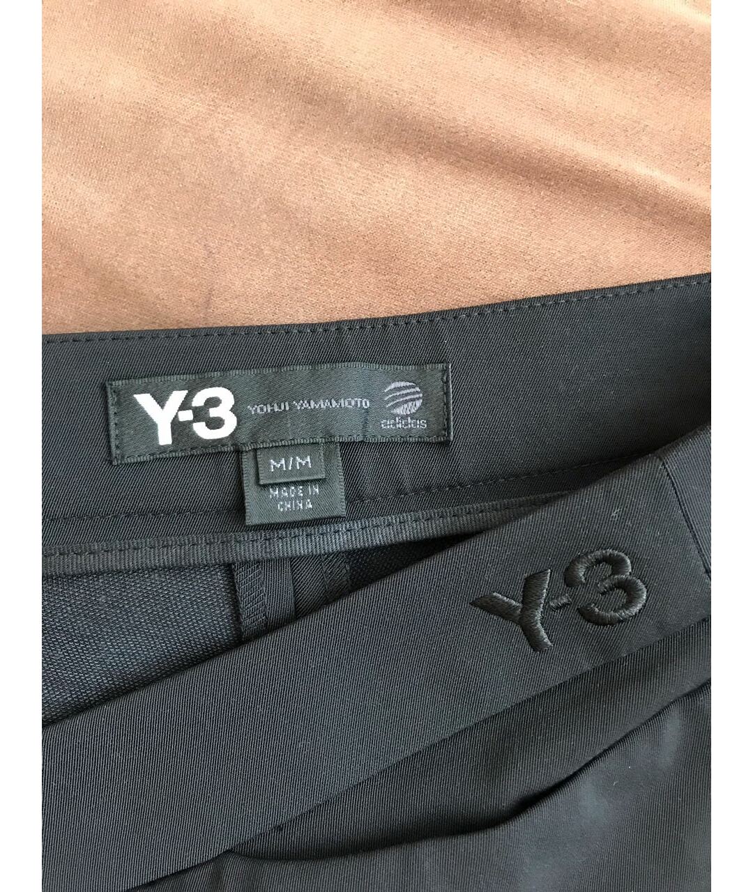 Y-3 Черные полиамидовые брюки узкие, фото 3