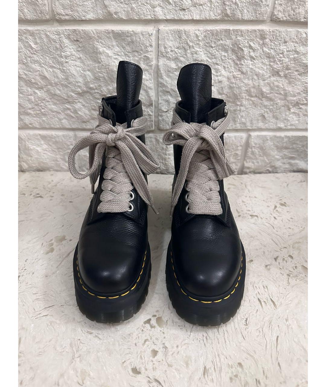 DR. MARTENS Черные кожаные высокие ботинки, фото 2