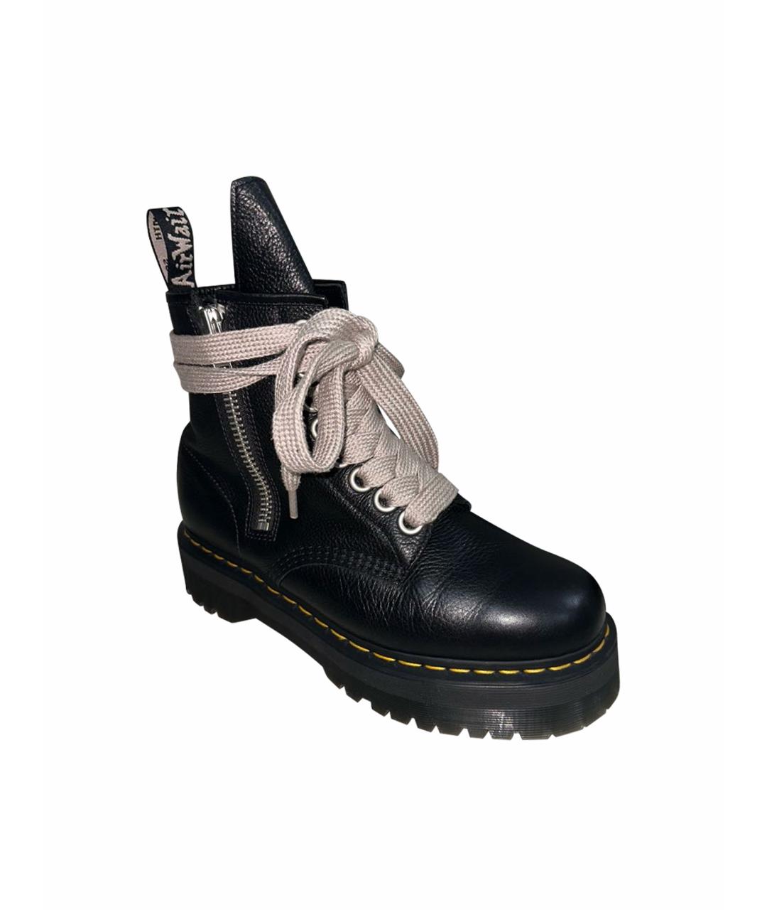 DR. MARTENS Черные кожаные высокие ботинки, фото 1
