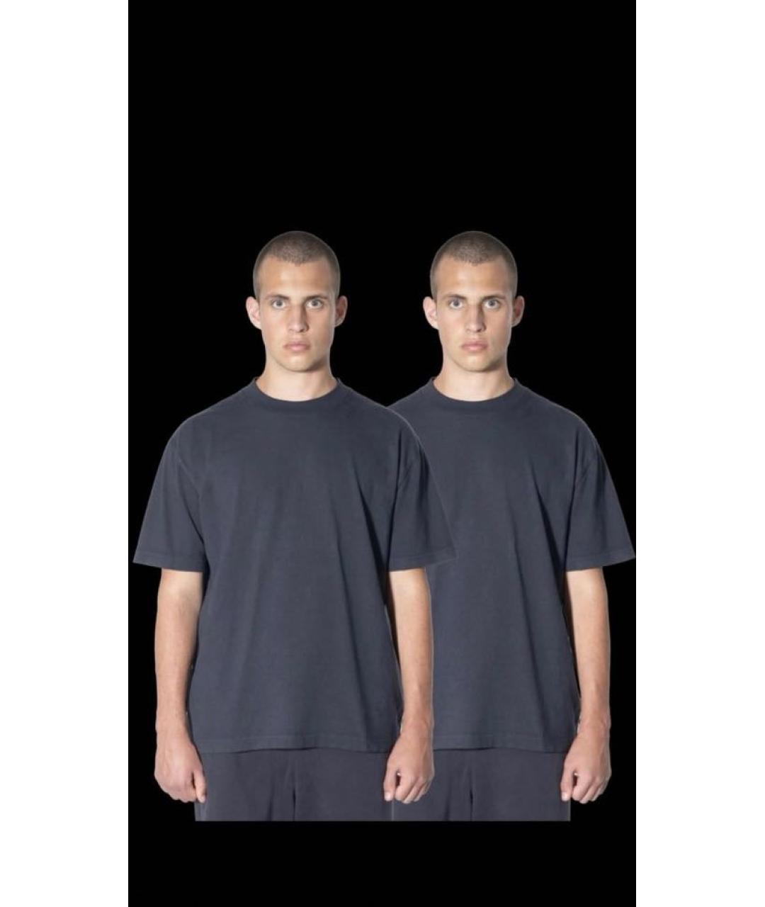 YEEZY Темно-синяя хлопковая футболка, фото 3
