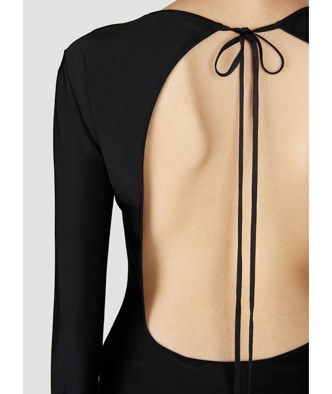 SAINT LAURENT Черное вискозное коктейльное платье, фото 7