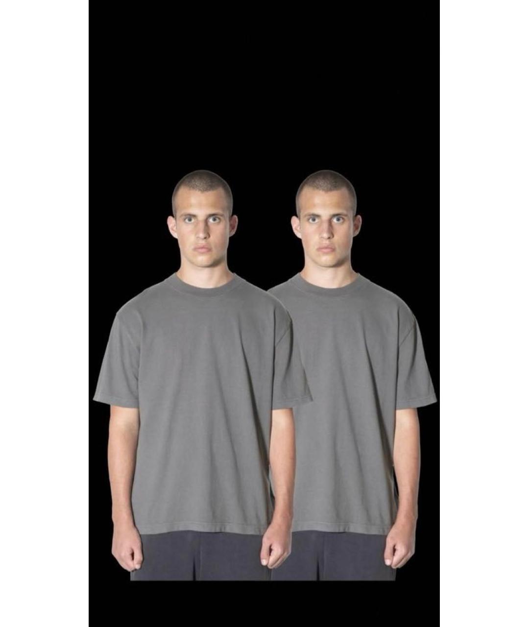 YEEZY Антрацитовая хлопковая футболка, фото 2