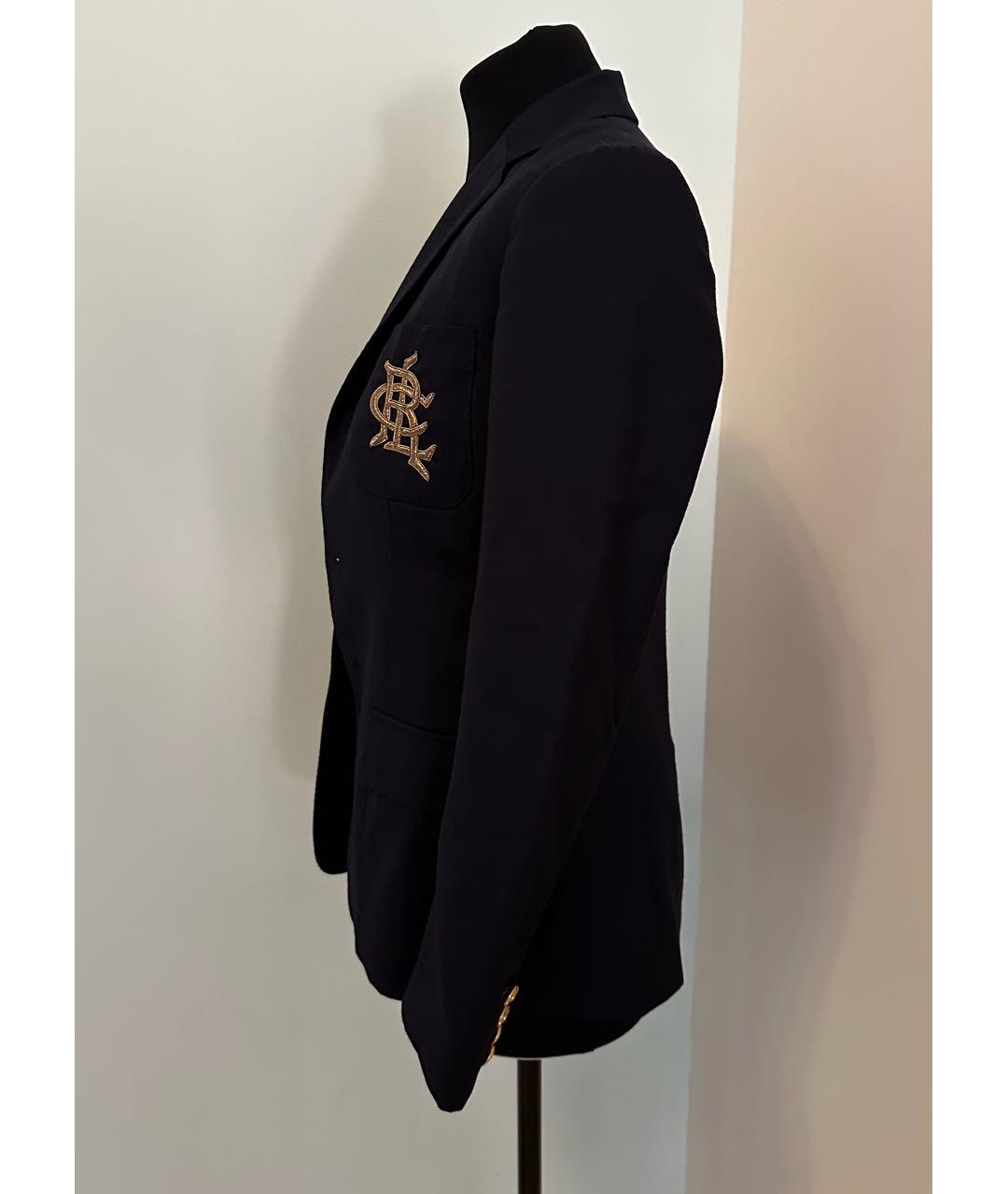 RALPH LAUREN Темно-синий вискозный жакет/пиджак, фото 4