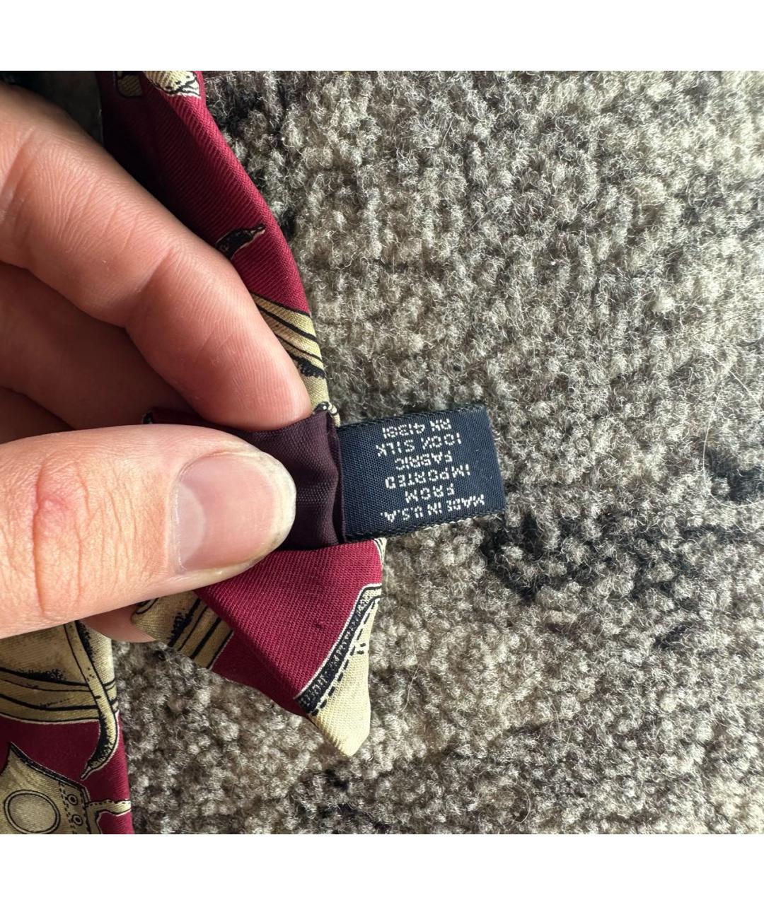 POLO RALPH LAUREN Бордовый шелковый галстук, фото 6