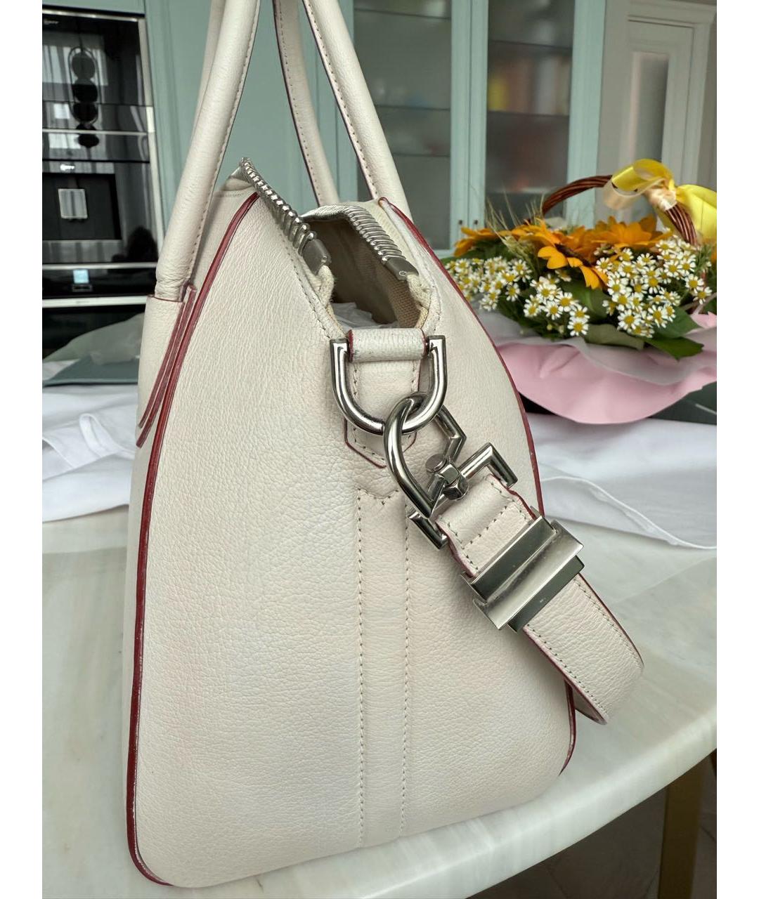 GIVENCHY Белая кожаная сумка с короткими ручками, фото 7