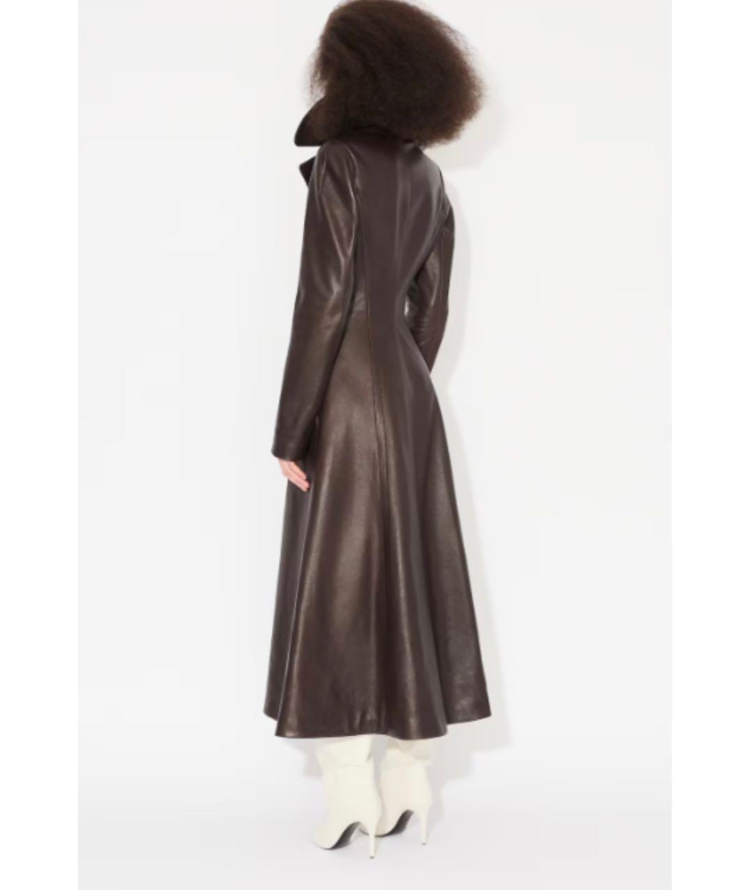 ALAIA Черное кожаное пальто, фото 3