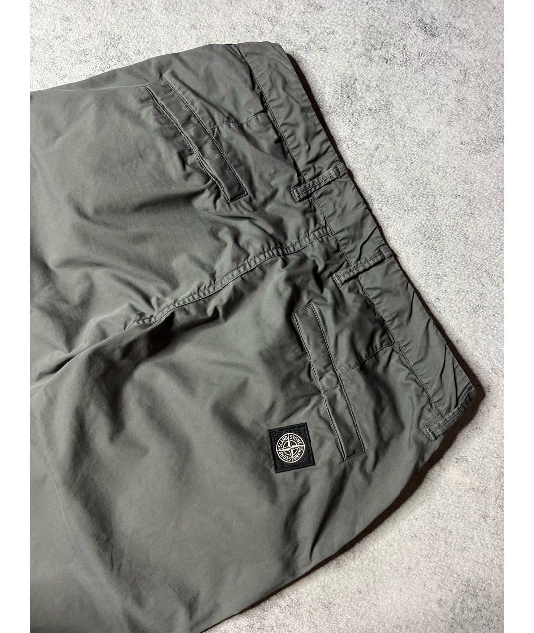 STONE ISLAND Серые хлопко-эластановые брюки чинос, фото 5