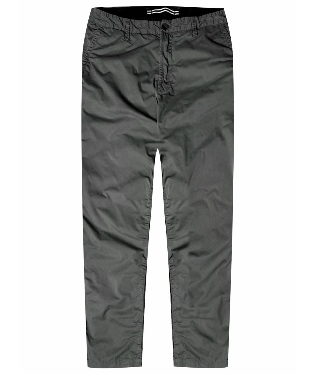 STONE ISLAND Серые хлопко-эластановые брюки чинос, фото 1