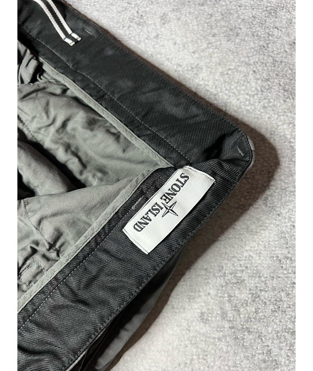 STONE ISLAND Серые хлопко-эластановые брюки чинос, фото 8