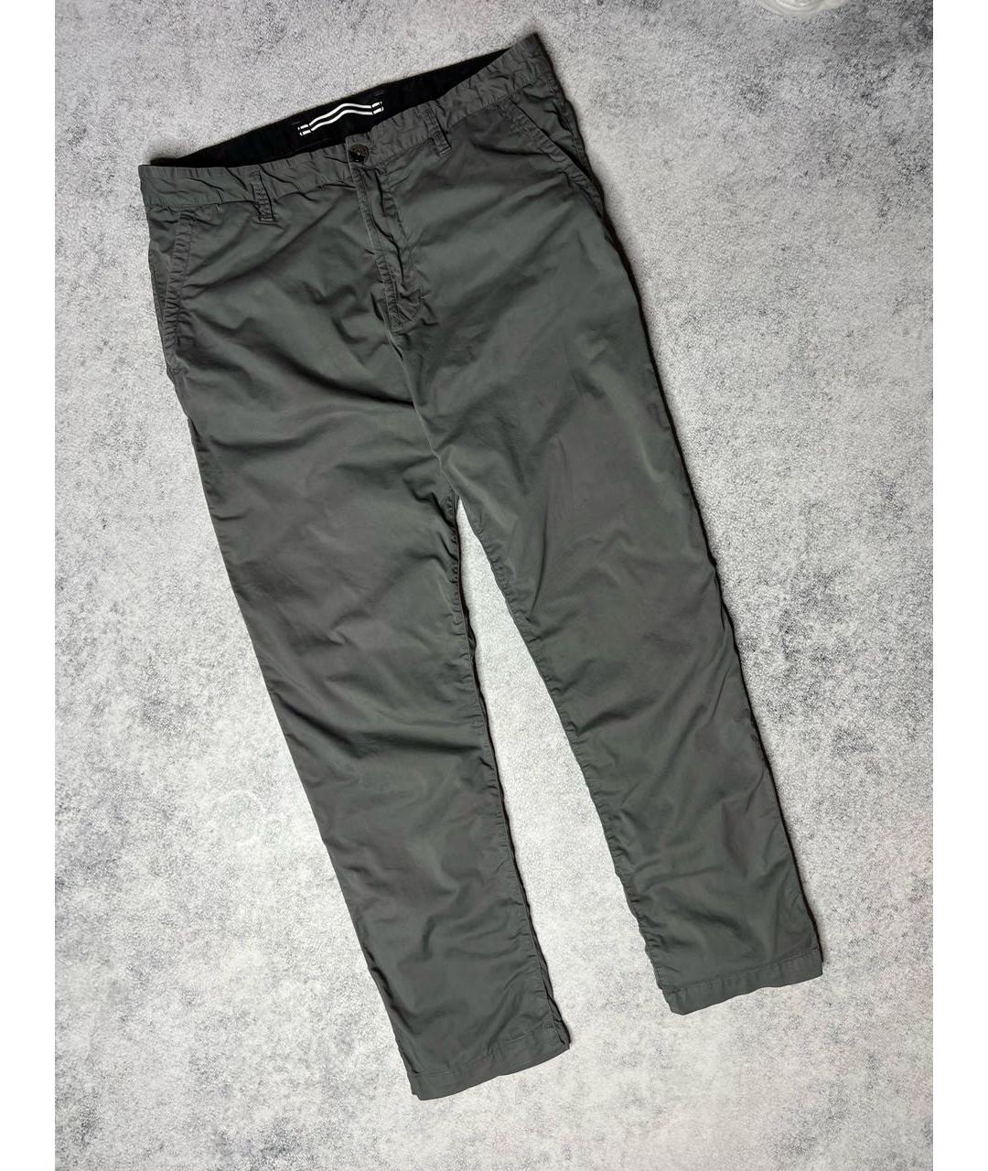 STONE ISLAND Серые хлопко-эластановые брюки чинос, фото 4