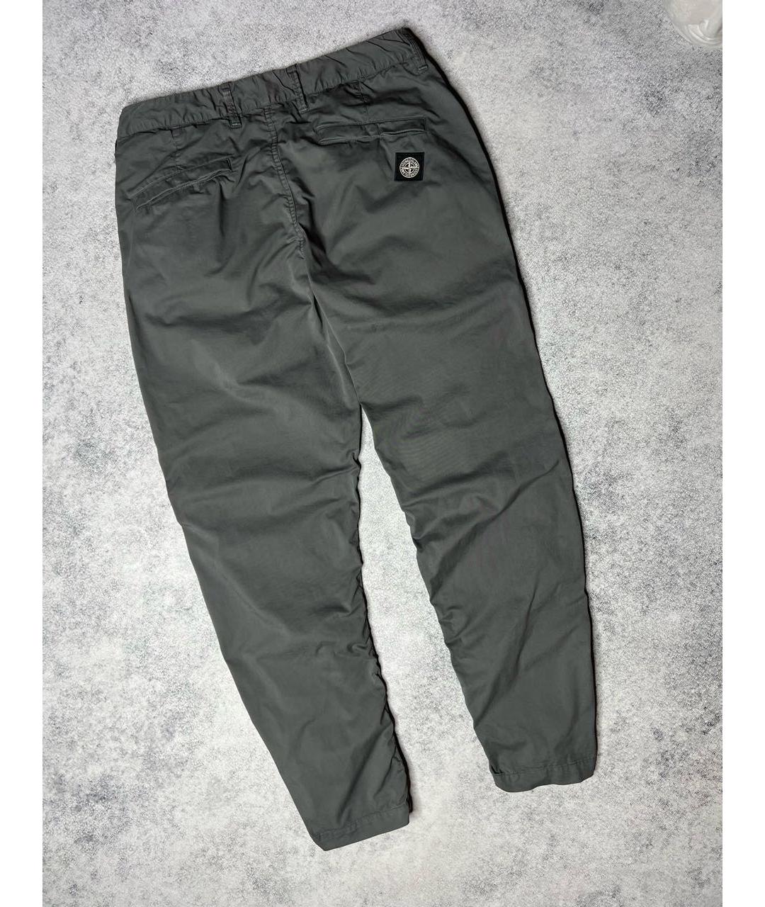 STONE ISLAND Серые хлопко-эластановые брюки чинос, фото 9