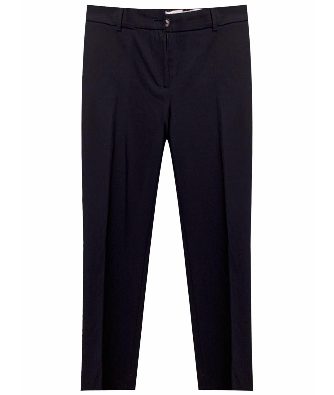 MAX MARA Черные шерстяные прямые брюки, фото 1