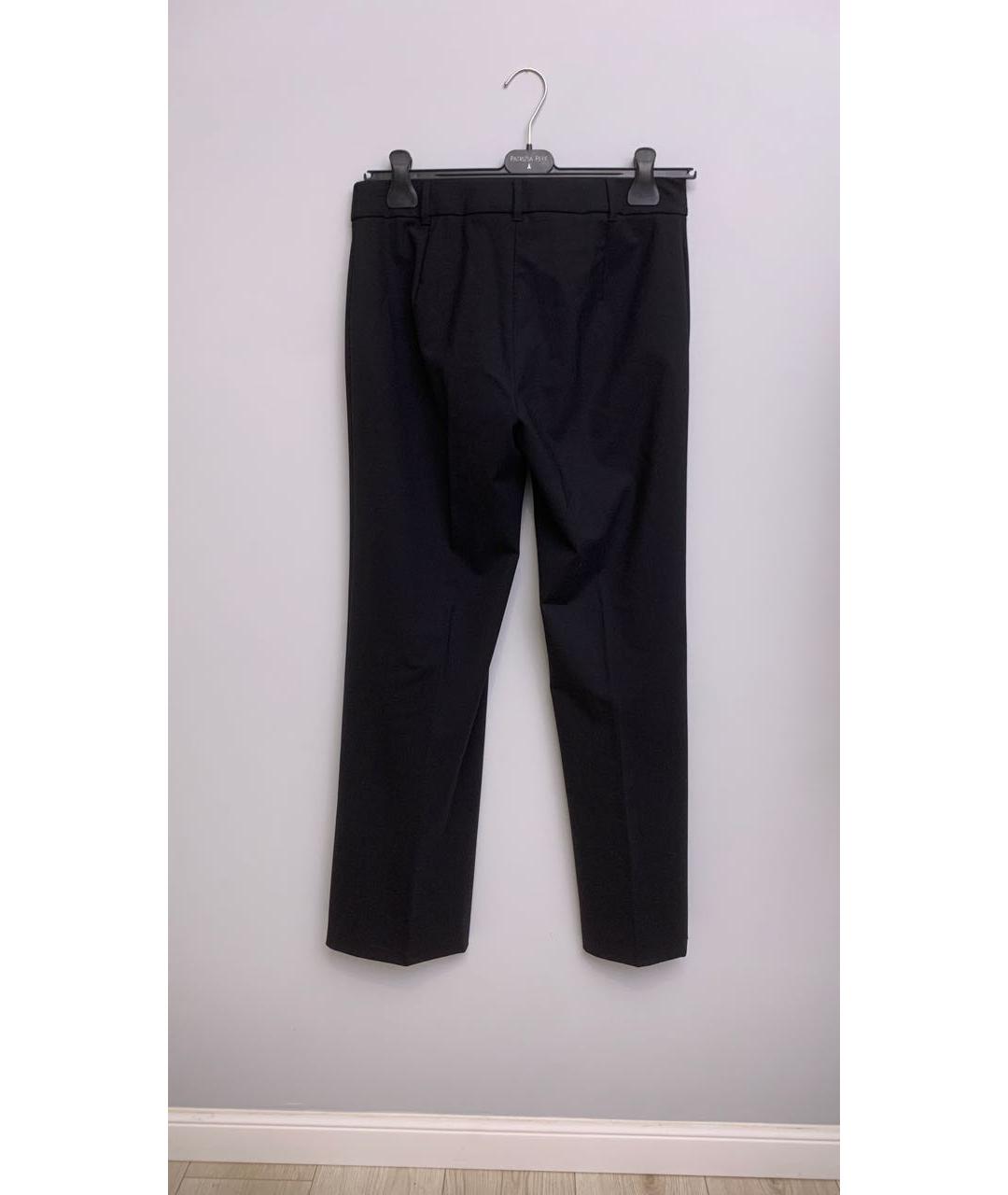 MAX MARA Черные шерстяные прямые брюки, фото 2