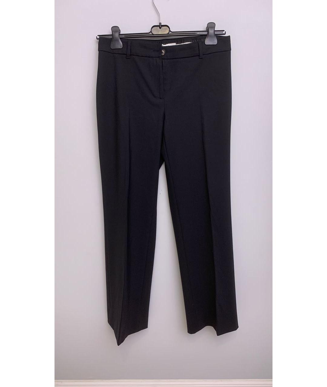 MAX MARA Черные шерстяные прямые брюки, фото 8