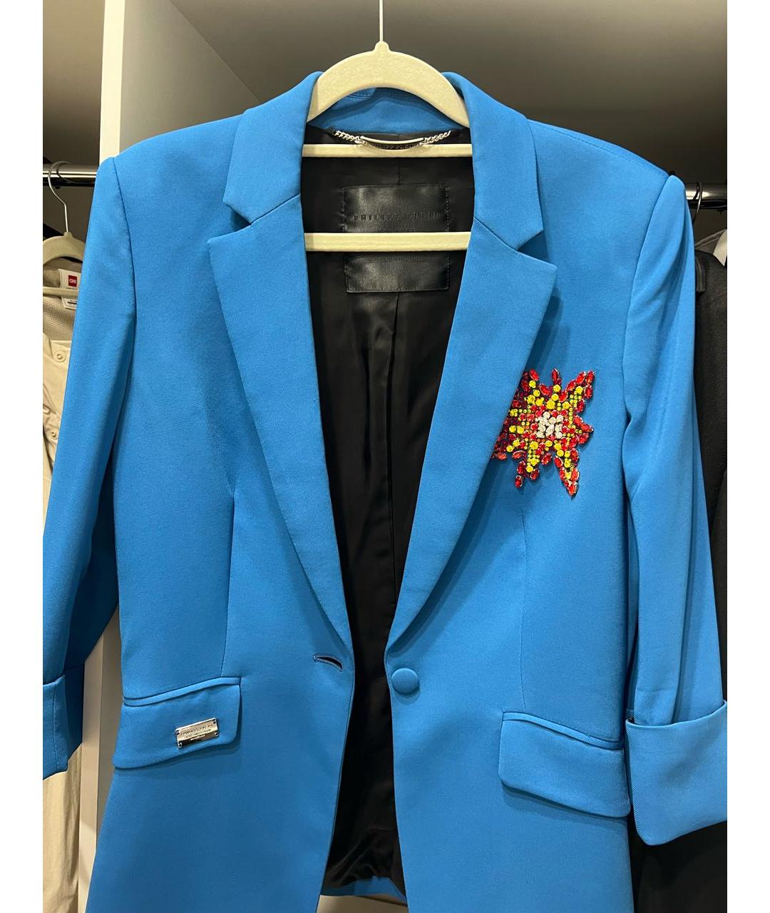 PHILIPP PLEIN Голубой полиэстеровый жакет/пиджак, фото 2