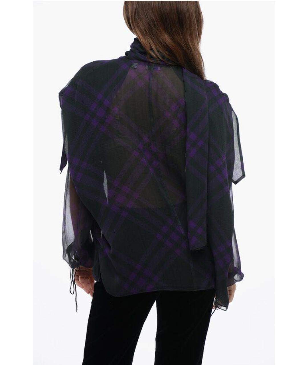 BURBERRY Фиолетовая шелковая блузы, фото 2