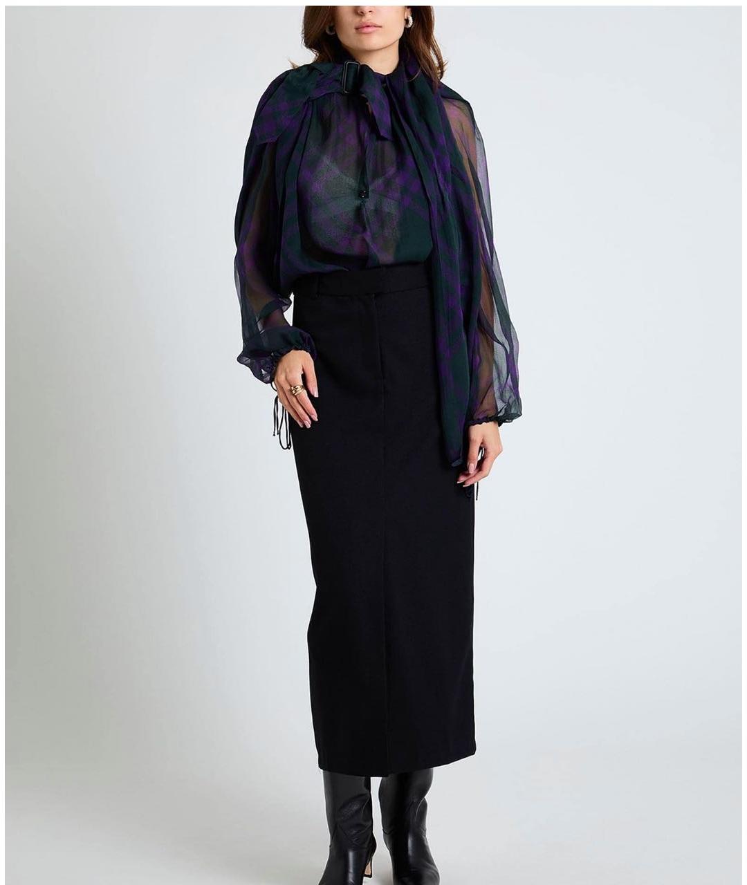 BURBERRY Фиолетовая шелковая блузы, фото 4
