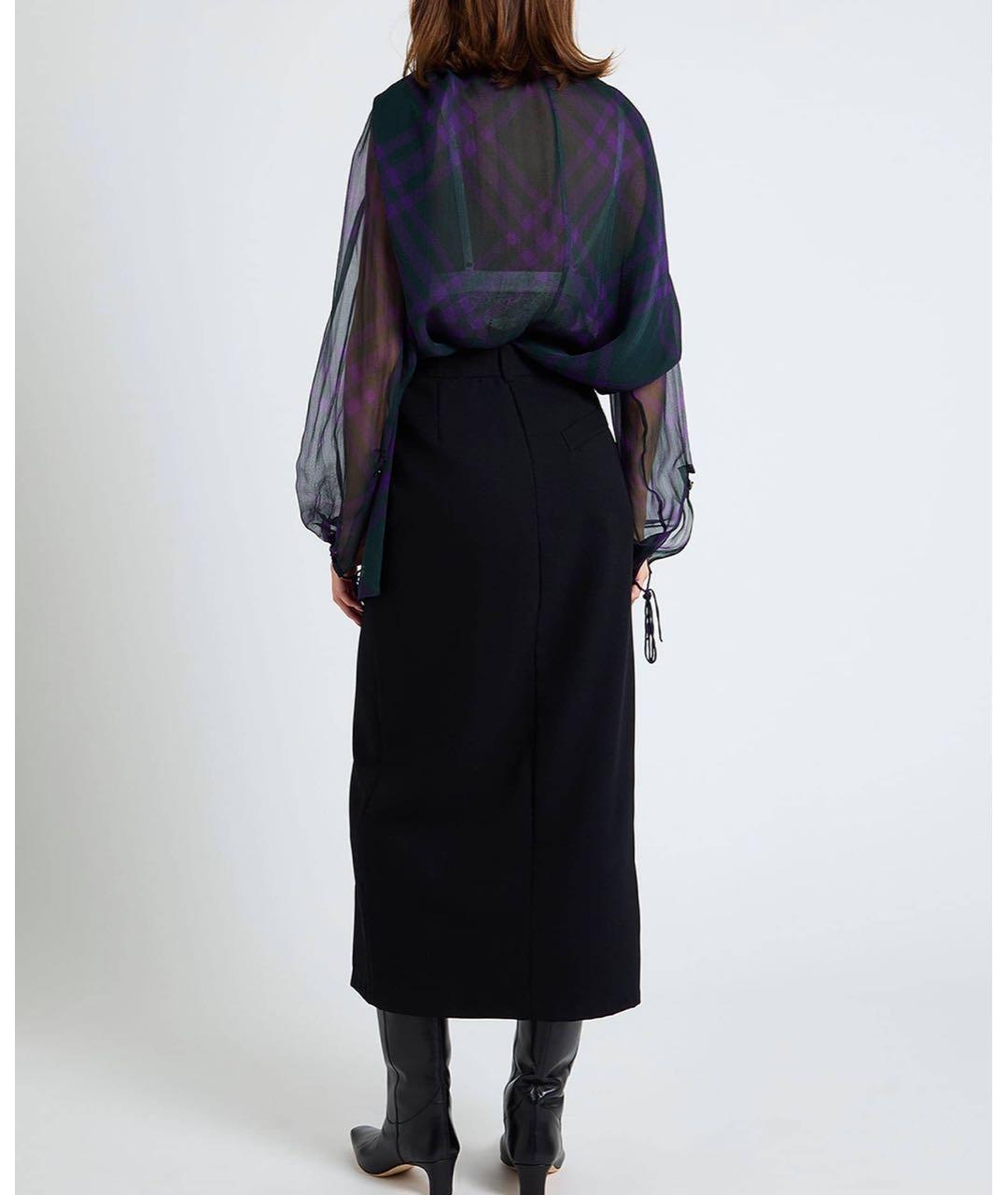 BURBERRY Фиолетовая шелковая блузы, фото 8