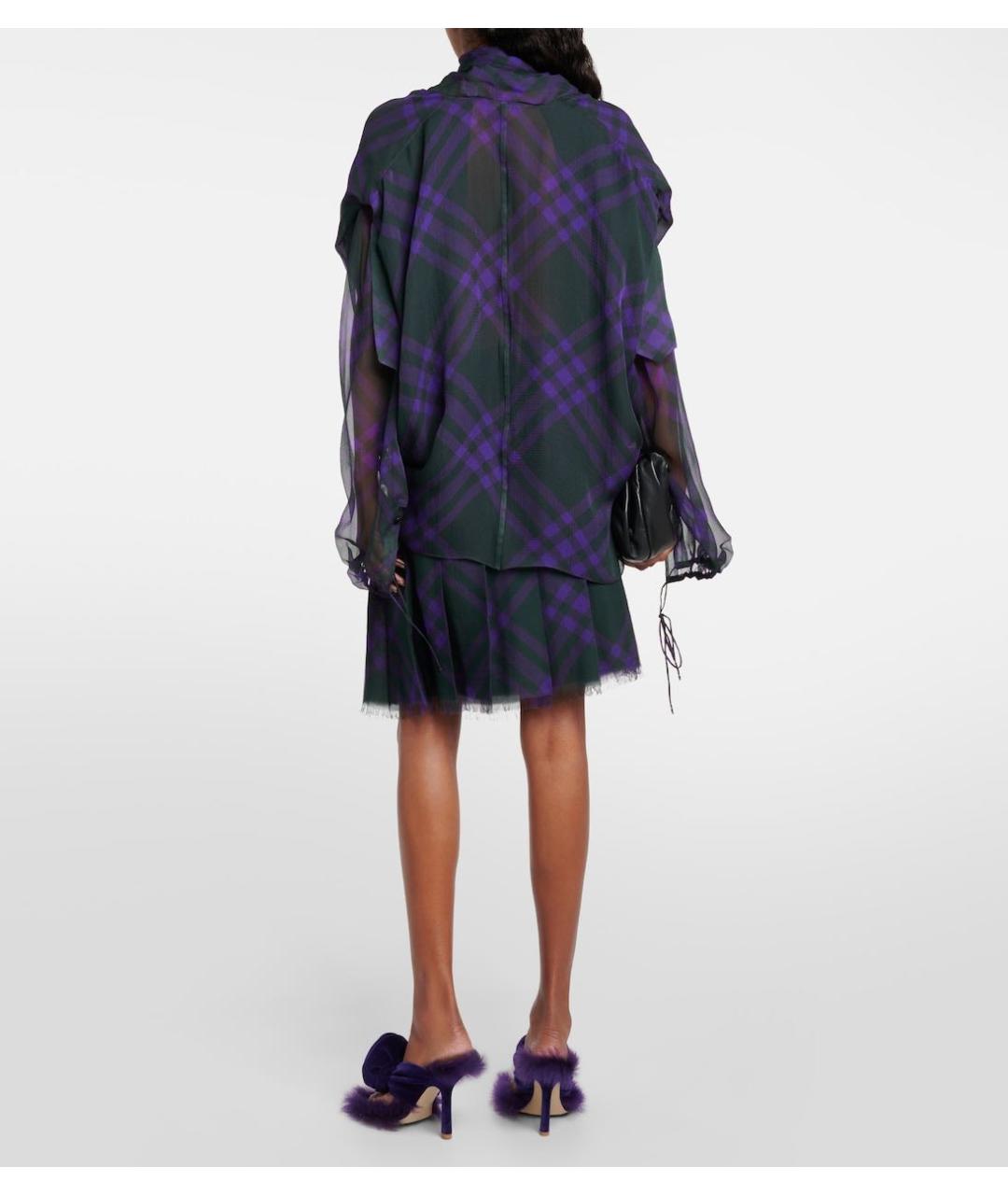 BURBERRY Фиолетовая шелковая блузы, фото 7