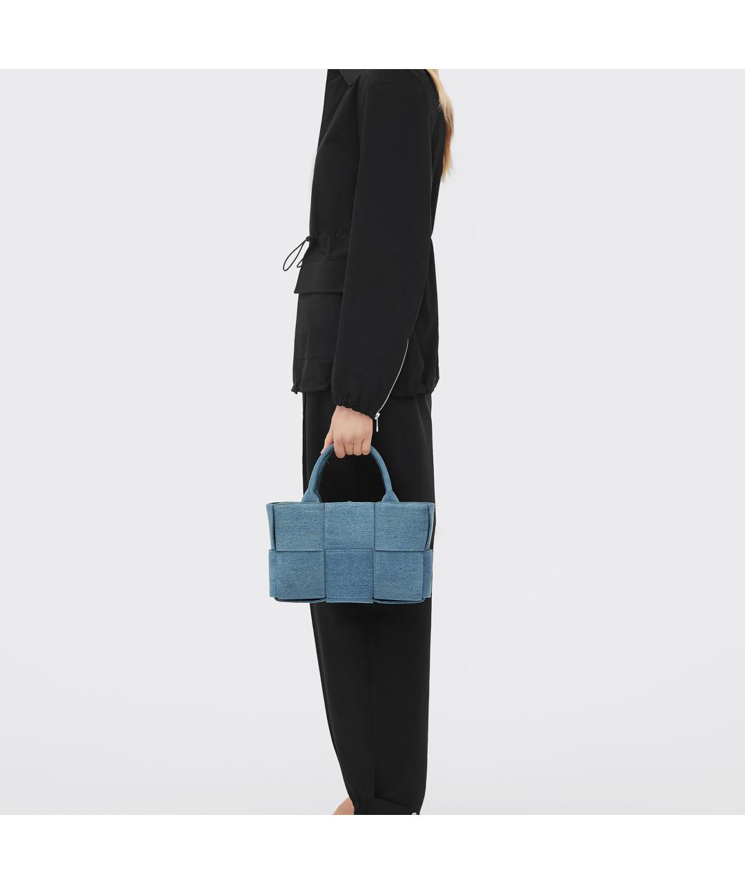 BOTTEGA VENETA Синяя сумка с короткими ручками, фото 4