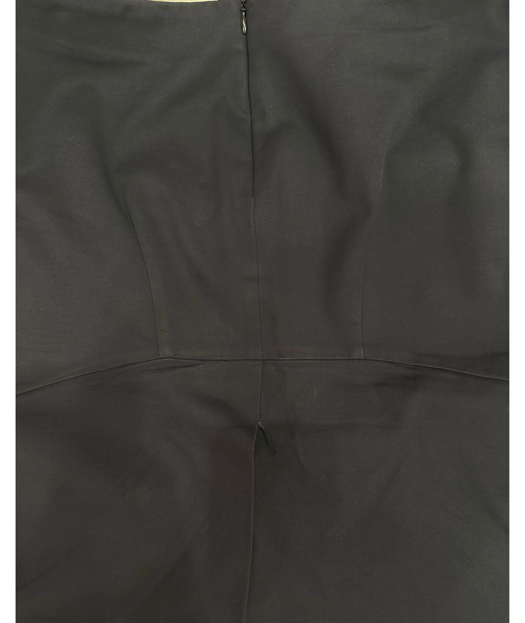 EMPORIO ARMANI Темно-синяя хлопковая юбка миди, фото 4