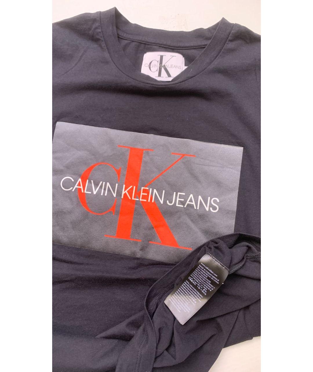 CALVIN KLEIN Черная хлопковая футболка, фото 3