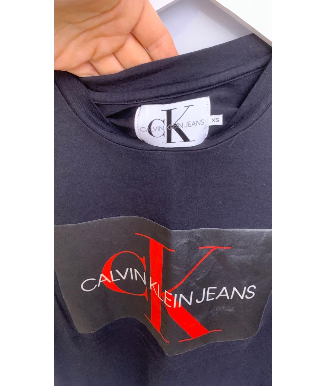 CALVIN KLEIN Черная хлопковая футболка, фото 4
