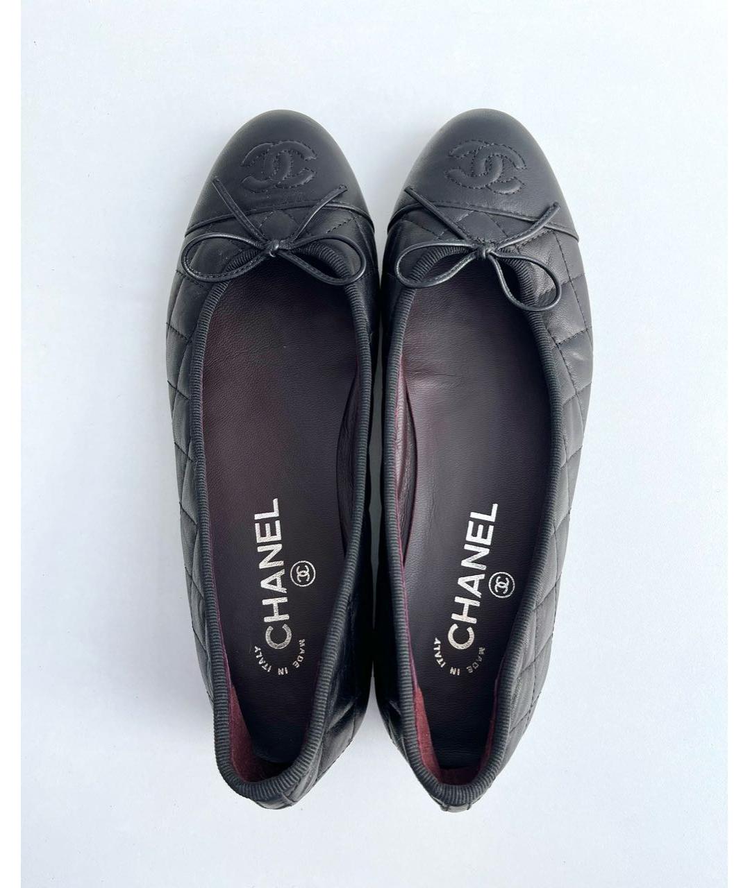 CHANEL Черные кожаные балетки, фото 7