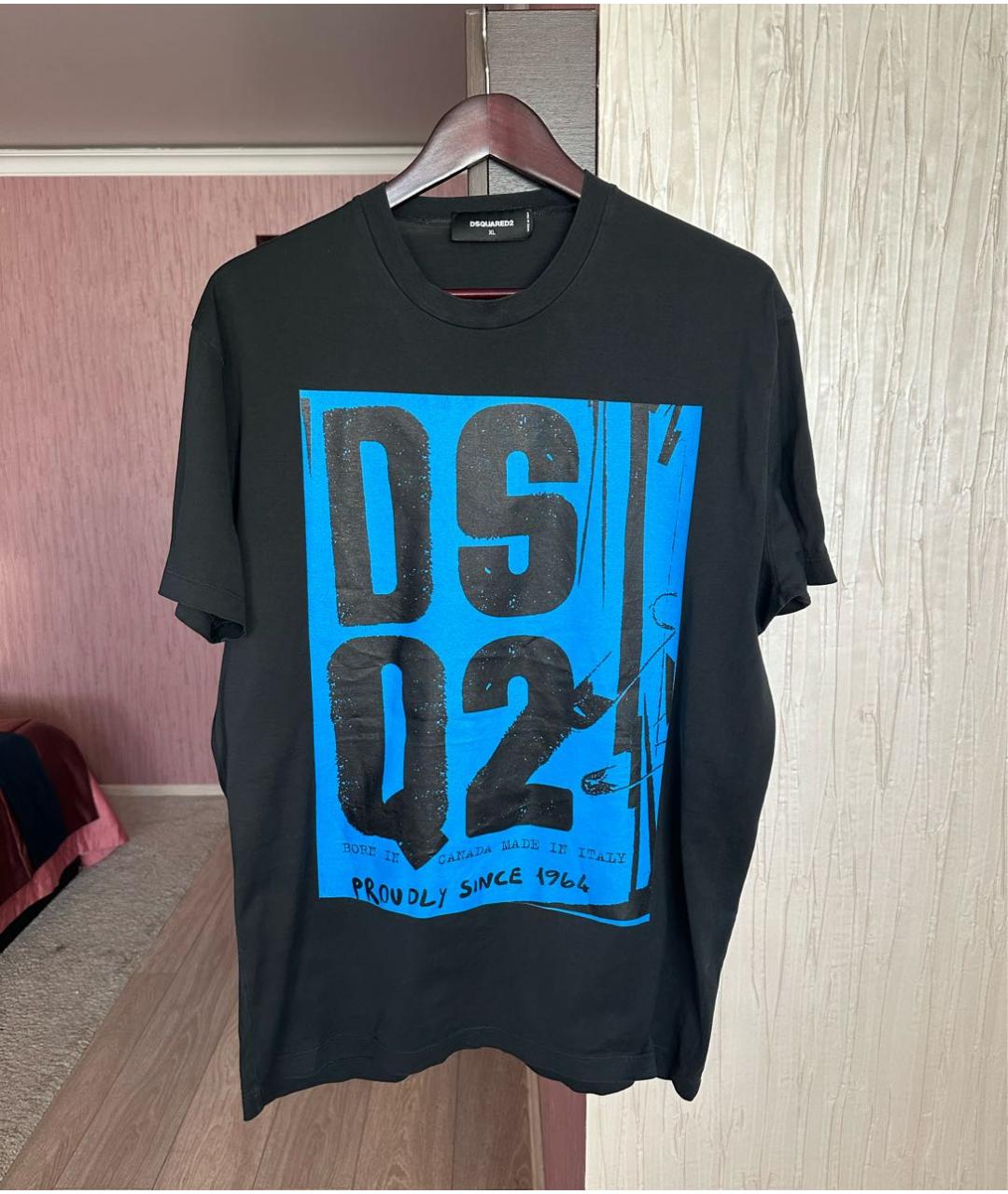 DSQUARED2 Черная хлопковая футболка, фото 4