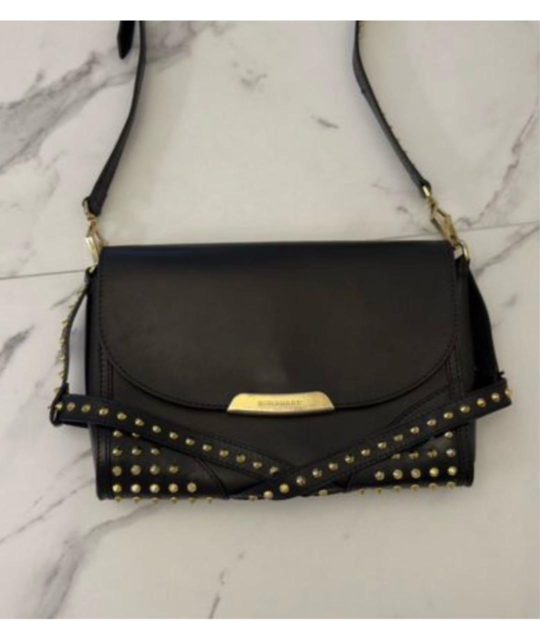 BURBERRY Черная кожаная сумка через плечо, фото 2