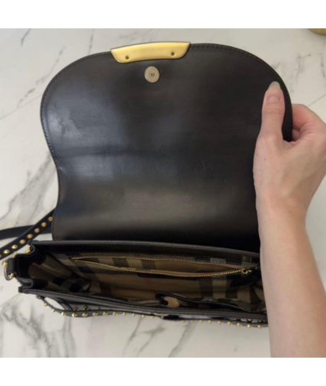 BURBERRY Черная кожаная сумка через плечо, фото 4