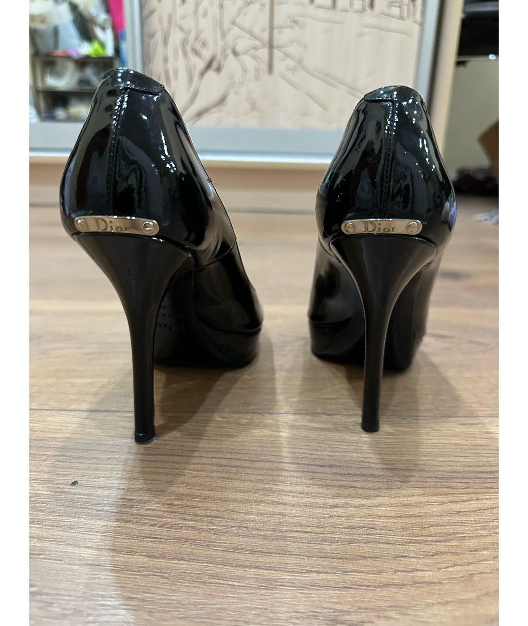 CHRISTIAN DIOR Черные туфли из лакированной кожи, фото 4
