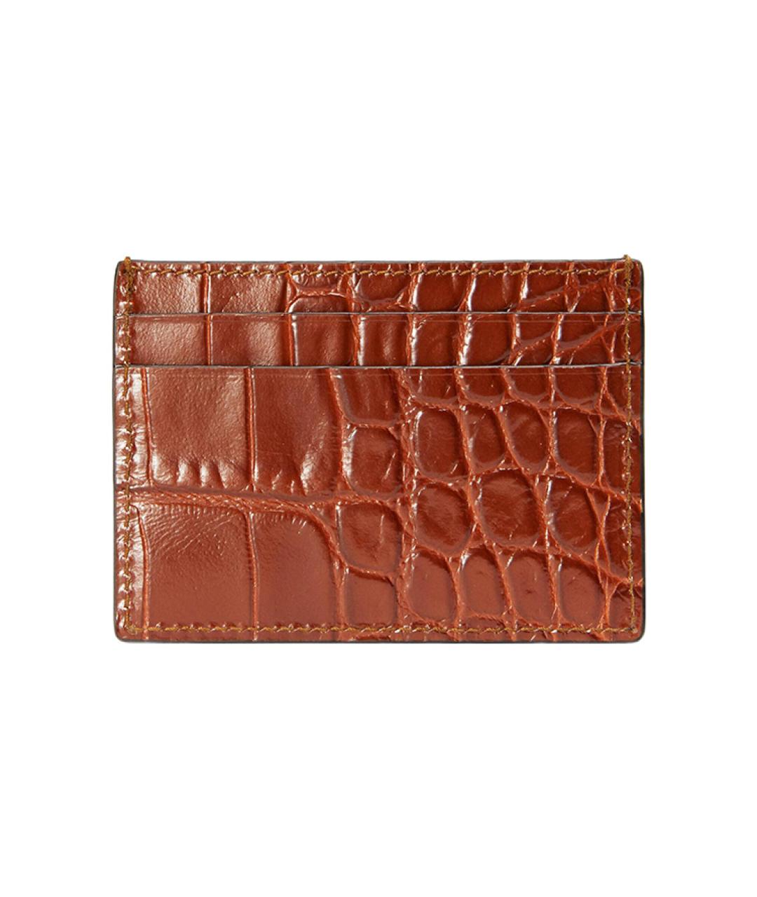 GUCCI Коричневый кардхолдер из экзотической кожи, фото 3