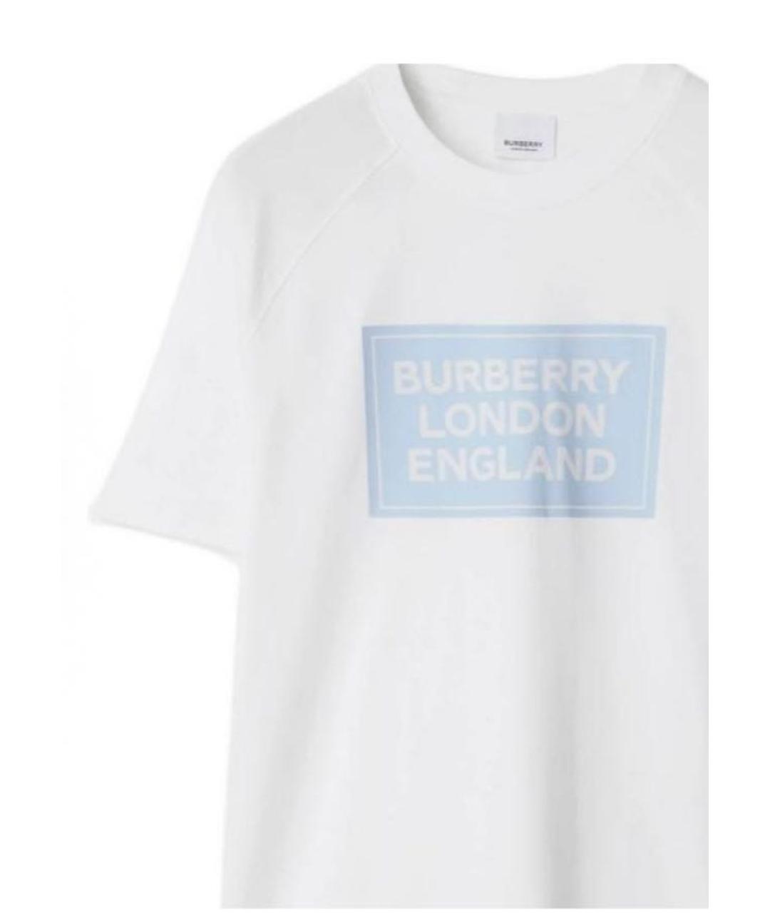 BURBERRY Белая хлопковая футболка, фото 6