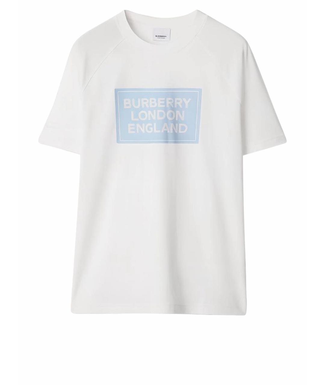 BURBERRY Белая хлопковая футболка, фото 1