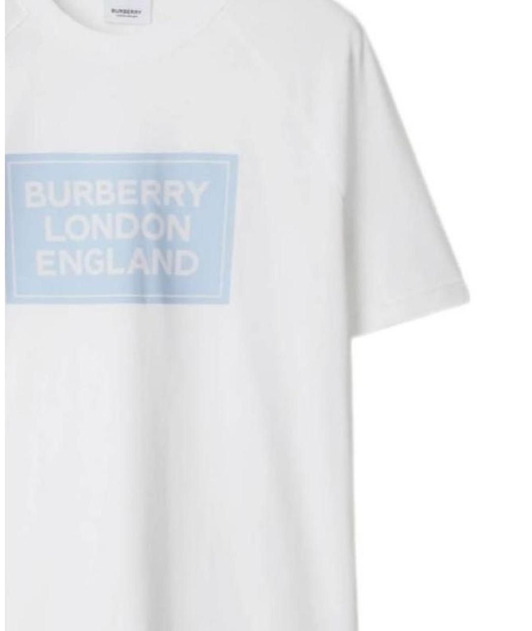 BURBERRY Белая хлопковая футболка, фото 5