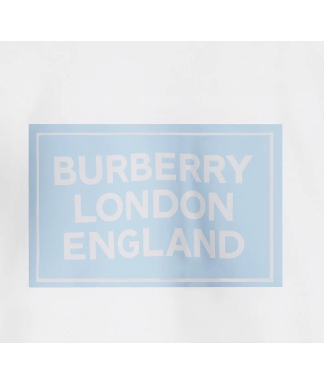 BURBERRY Белая хлопковая футболка, фото 3
