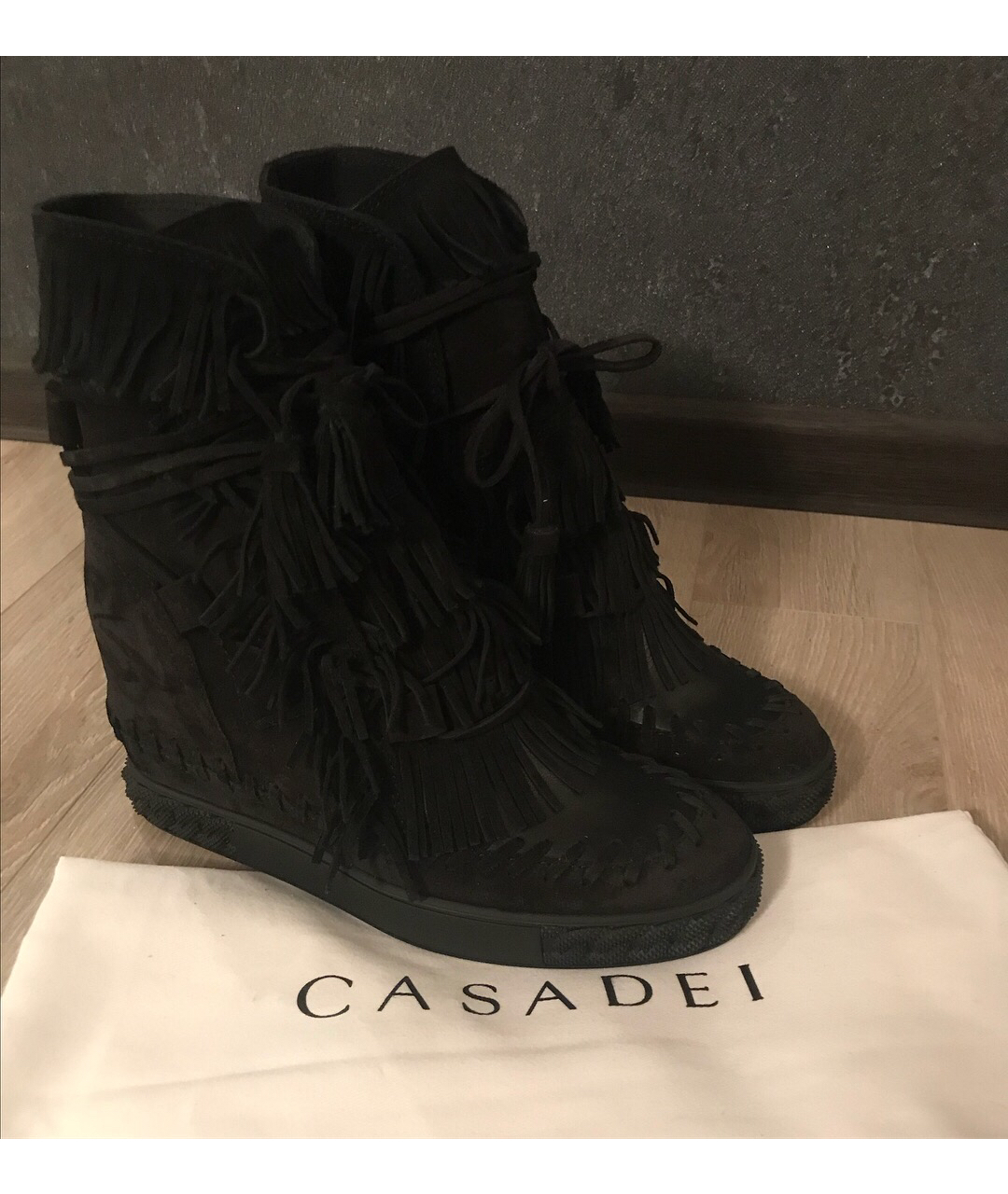 CASADEI Черные замшевые ботинки, фото 6