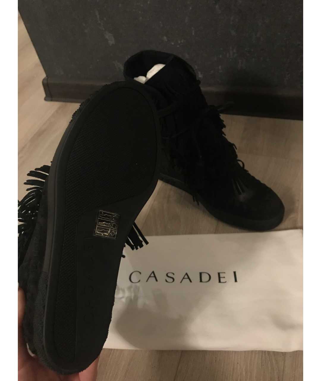 CASADEI Черные замшевые ботинки, фото 5